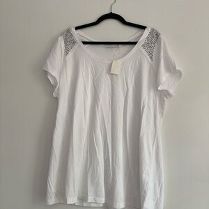 Cato White Relaxed Short Sleeve Tee